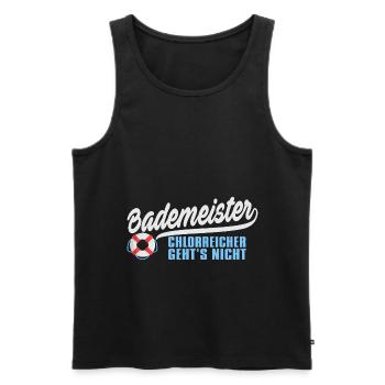 Bademeister Schwimmen Freibad Schwimmbad Geschenk - Männer Premium Bio Tank Top - Schwarz - Vorne - Michal (187cm)