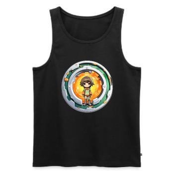 Cartoonish Traveler in 7Dimensional Adventure - Männer Premium Bio Tank Top - Schwarz - Vorne - Michal (187cm)