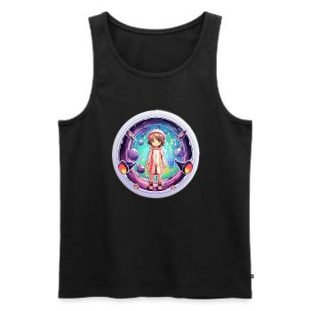 Cartoon Dimension Traveler Shirt - Männer Premium Bio Tank Top - Schwarz - Vorne - Michal (187cm)