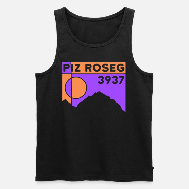 Piz Roseg - Männer Premium Bio Tank Top - Schwarz