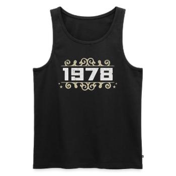 Jahrgang 1978 Retro Geburtstag 1978 Vintage 1978 - Männer Premium Bio Tank Top - Schwarz - Vorne - AI Model Male 178 light (178cm)