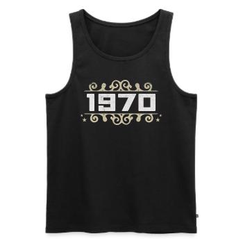 Jahrgang 1970 Retro Geburtstag 1970 Vintage 1970 - Männer Premium Bio Tank Top - Schwarz - Vorne - Michal (187cm)