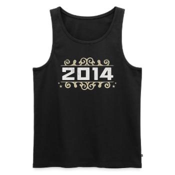 Jahrgang 2014 Retro Geburtstag 2014 Vintage 2014 - Männer Premium Bio Tank Top - Schwarz - Vorne - AI Model Male 178 light (178cm)