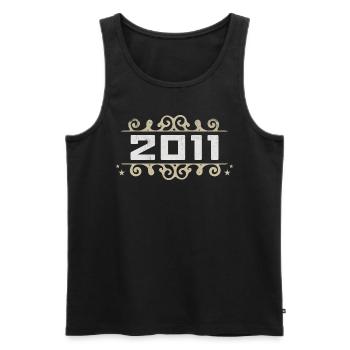 Vintage 2011 Retro Birthday 2011 Vintage 2011 - Men's Premium Organic Tank Top - black - Front - AI Model Male 178 light (178cm)