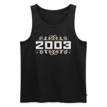 Jahrgang 2003 Retro Geburtstag 2003 Vintage 2003 - Männer Premium Bio Tank Top - Schwarz - Vorne - AI Model Male 178 light (178cm)