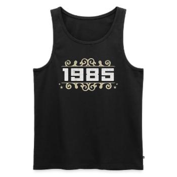 Jahrgang 1985 Retro Geburtstag 1985 Vintage 1985 - Männer Premium Bio Tank Top - Schwarz - Vorne - Michal (187cm)