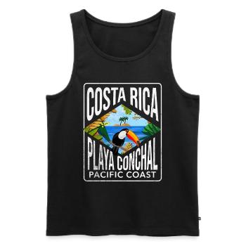 Costa Rica Playa Conchal - Männer Premium Bio Tank Top - Schwarz - Vorne - AI Model Male 178 light (178cm)