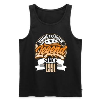 1991 Geburtsjahr Geburtstag Legende Born To Rock - Männer Premium Bio Tank Top - Schwarz - Vorne - Michal (187cm)