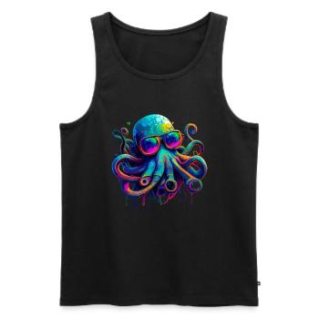 Octopus illustration - Men's Premium Organic Tank Top - black - Front - AI Model Male 178 light (178cm)