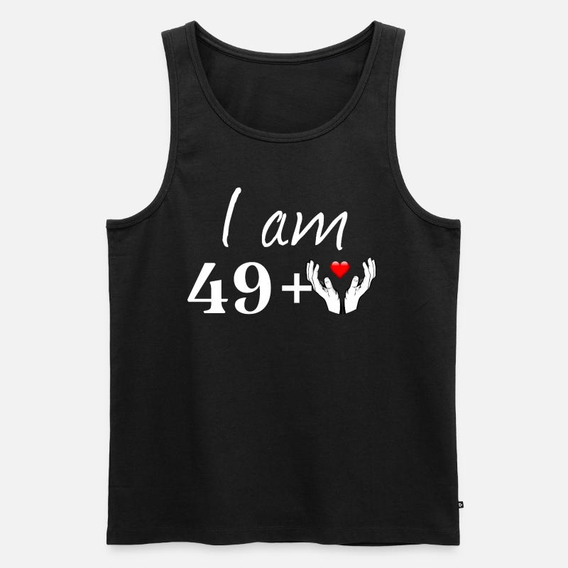 Ich bin 49+ - Männer Premium Bio Tank Top - Schwarz