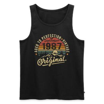 september 1987 anniversary september 1987 september - Men's Premium Organic Tank Top - black - Front - Michal (187cm)