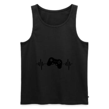 gamer controller puls - Männer Premium Bio Tank Top - Schwarz - Vorne - Michal (187cm)