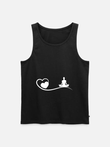 Heart and Yoga - (yo) - Men's Premium Organic Tank Top - black