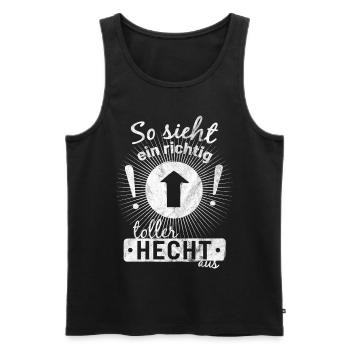 Toller Hecht Angler Angel Angeln Sprüche Geschenk - Männer Premium Bio Tank Top - Schwarz - Vorne - Michal (187cm)