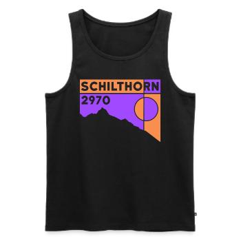 Schilthorn Ski Tour Randonnée Randonnée Souvenir - Débardeur bio Premium Homme - noir - Devant - AI Model Male 178 light (178cm)