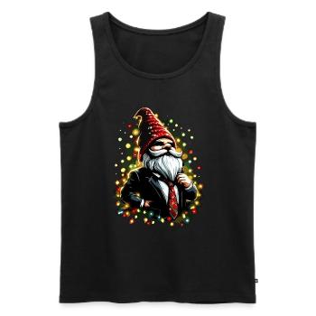 Chef gnome with fairy lights - Men's Premium Organic Tank Top - black - Front - AI Model Male 178 light (178cm)