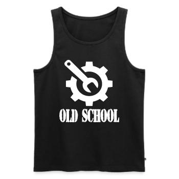 Old School - Men's Premium Organic Tank Top - black - Front - Michal (187cm)
