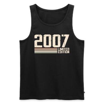 2007 Vintage 2007 Birthday 2007 Retro 2007 - Men's Premium Organic Tank Top - black - Front - Michal (187cm)