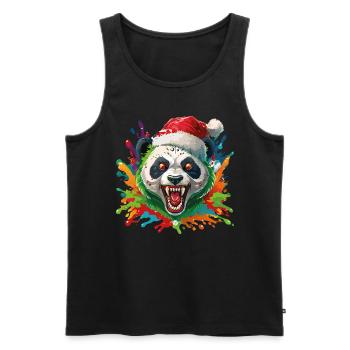 16 Zombie Panda Bear Santa Claus Color Drops - Men's Premium Organic Tank Top - black - Front - AI Model Male 178 light (178cm)