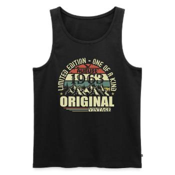 August 1963 birthday august 1963 vintage August - Men's Premium Organic Tank Top - black - Front - Michal (187cm)