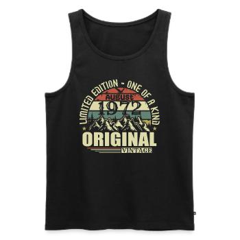August 1972 Birthday August 1972 Vintage August - Men's Premium Organic Tank Top - black - Front - AI Model Male 178 light (178cm)