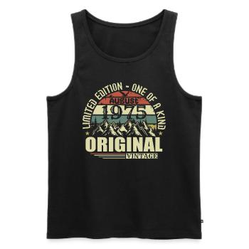August 1975 Birthday August 1975 Vintage August - Men's Premium Organic Tank Top - black - Front - Michal (187cm)