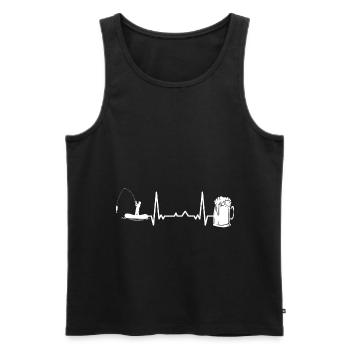 Pêche pêche - Débardeur bio Premium Homme - noir - Devant - Michal (187cm)