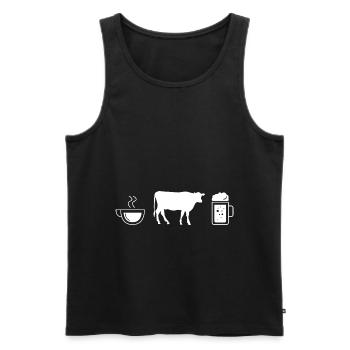 Coffee beer and cow - - Men's Premium Organic Tank Top - black - Front - Michal (187cm)