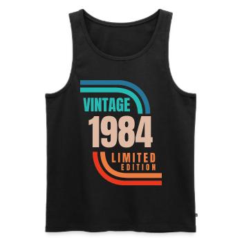 Jahrgang 1984 limitierte Auflage - Männer Premium Bio Tank Top - Schwarz - Vorne - Michal (187cm)
