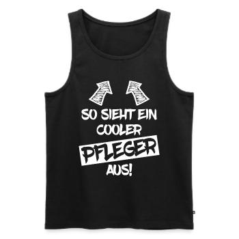 Pfleger Lustig Spruch Krankenpfleger Altenpfleger - Männer Premium Bio Tank Top - Schwarz - Vorne - Michal (187cm)