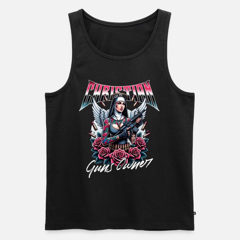 Leidenschaftlicher Gläubiger Waffen Christ - Männer Premium Bio Tank Top - Schwarz
