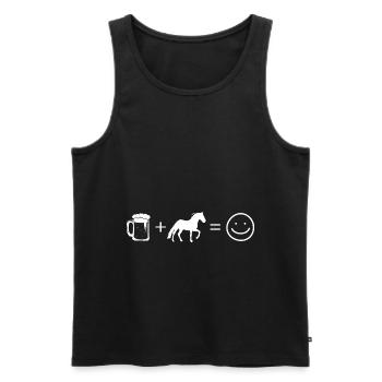 Bier Smile Face und Pferd - (HO) - Männer Premium Bio Tank Top - Schwarz - Vorne - Michal (187cm)