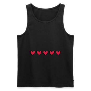 symbole du coeur - Débardeur bio Premium Homme - noir - Devant - Michal (187cm)
