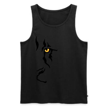 Œil de lion 2 (gauche) - Débardeur bio Premium Homme - noir - Devant - Michal (187cm)