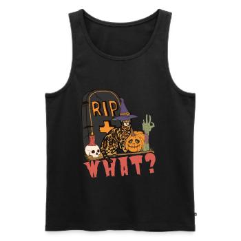 Chat mignon et effrayant Halloween Bengal - Débardeur bio Premium Homme - noir - Devant - Michal (187cm)