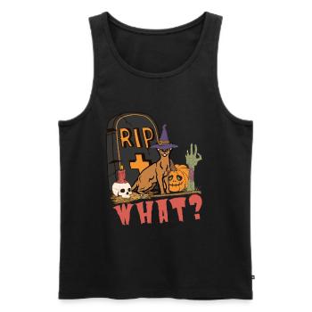 Mignon et effrayant chat abyssin Halloween - Débardeur bio Premium Homme - noir - Devant - Michal (187cm)