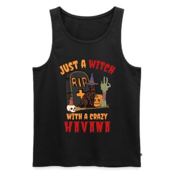 Süße und gruselige Havana Halloween Katze - Männer Premium Bio Tank Top - Schwarz - Vorne - Michal (187cm)