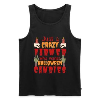 Creepy Funny Halloween Saying Farmer Farmer - Men's Premium Organic Tank Top - black - Front - Michal (187cm)