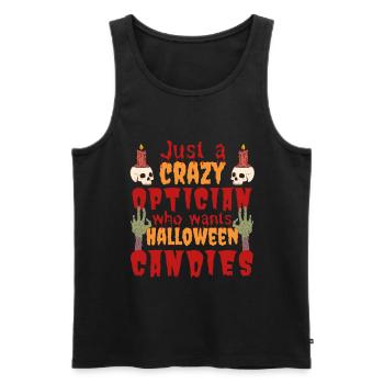 Creepy funny Halloween saying optician - Men's Premium Organic Tank Top - black - Front - Michal (187cm)