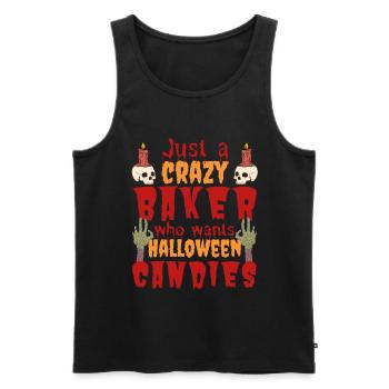 Gruselig lustig Halloween Spruch Bäcker - Männer Premium Bio Tank Top - Schwarz - Vorne - Michal (187cm)
