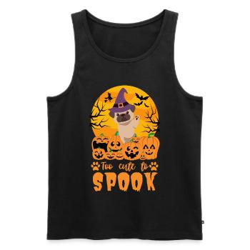 Süßer Mops Halloween Kostüm Hund - Männer Premium Bio Tank Top - Schwarz - Vorne - Michal (187cm)