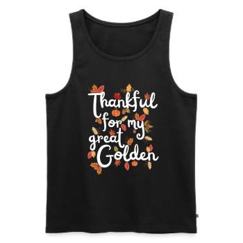 Thankful for my Golden Retriever Autumn Leaves - Men's Premium Organic Tank Top - black - Front - Michal (187cm)