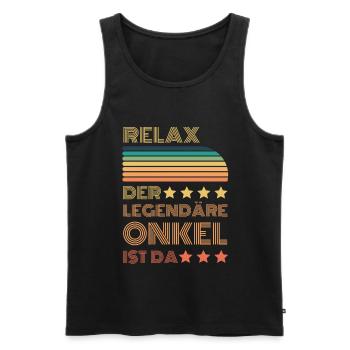 Relax der Legendäre Onkel ist hier Retro - Männer Premium Bio Tank Top - Schwarz - Vorne - Michal (187cm)