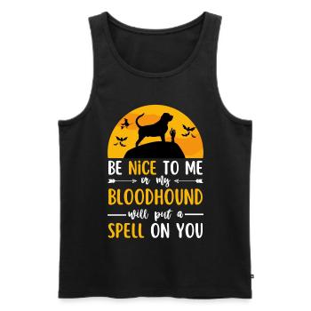 Bloodhound Halloween Costume Chien - Débardeur bio Premium Homme - noir - Devant - AI Model Male 178 light (178cm)