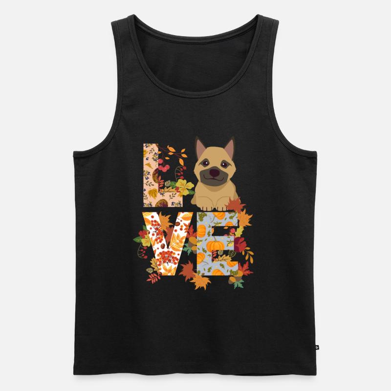 Deutscher Schäferhund Herbst Dankbar Liebe - Männer Premium Bio Tank Top - Schwarz