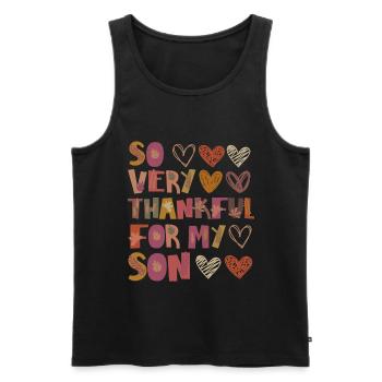 Thankful for my son Autumn Son Child Gratitude - Men's Premium Organic Tank Top - black - Front - Michal (187cm)