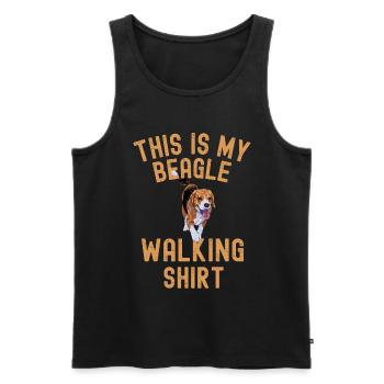 Beagle Hiking Saying for Beagle Lovers - Men's Premium Organic Tank Top - black - Front - AI Model Male 178 light (178cm)