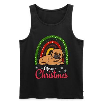 Süßer Pekinese Welpe Weihnachten Kawaii - Männer Premium Bio Tank Top - Schwarz - Vorne - AI Model Male 178 light (178cm)