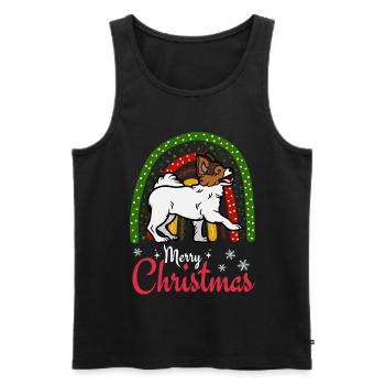 Süßer Papillon Hund Liebhaber Kawaii Weihnachten - Männer Premium Bio Tank Top - Schwarz - Vorne - Michal (187cm)