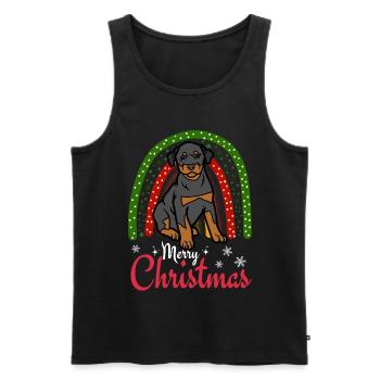 Süßer Dobermann Hund Kawaii Weihnachten - Männer Premium Bio Tank Top - Schwarz - Vorne - AI Model Male 178 light (178cm)